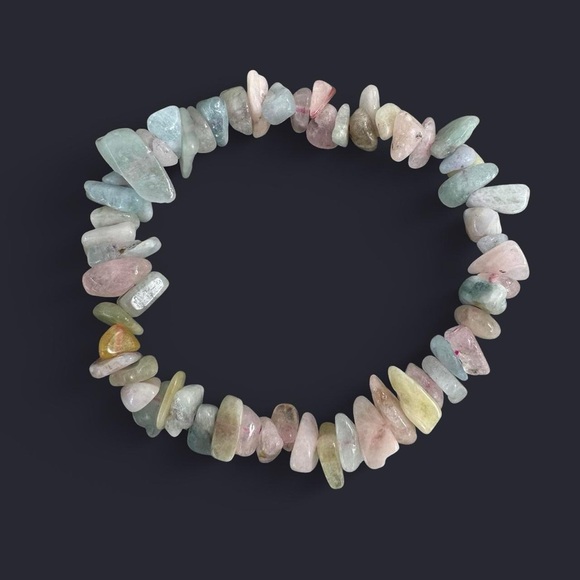 Beryl Morganite Crystal Bead Bracelet - Picture 1 of 5